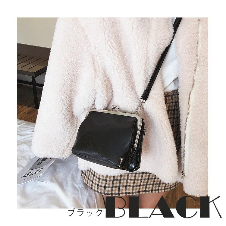 ショルダー　がま口　財布　パール　おしゃれ　高見え　小銭入れ　ブラック　ポーチ 1004ST ポーチ がま口 コインケース 財布 ミニポーチ レディース