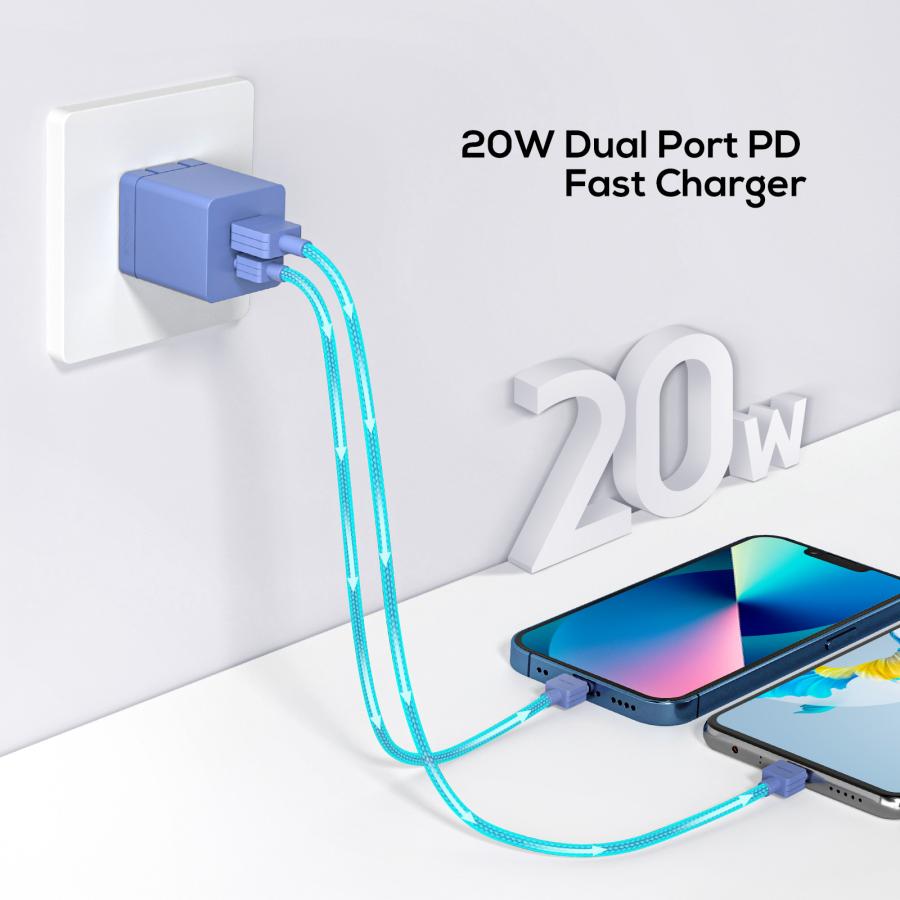 iPhone スマホ Android 充電器 タイプC 2口 急速充電 20W USB-C ACアダプター 電源アダプター PSE認証済 PD&QC3.0対応 スマホ｜casefactory｜15