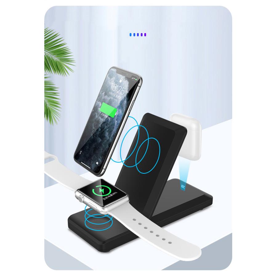 ワイヤレス充電器 3in1 マルチ iPhone 急速 15W Qi 充電器 ワイヤレス充電器 3in1 マルチ iPhone 急速 15W Qi 充電器