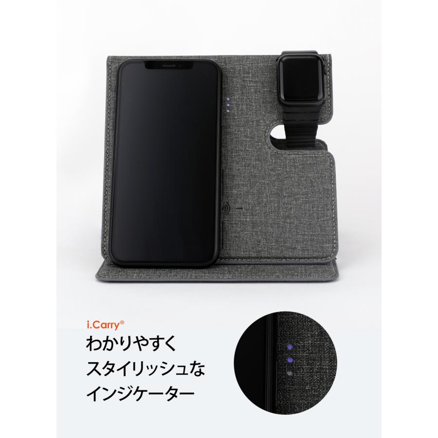 i.Carry iPhone ワイヤレス充電器 3in1 同時充電 おりたたみ Qi