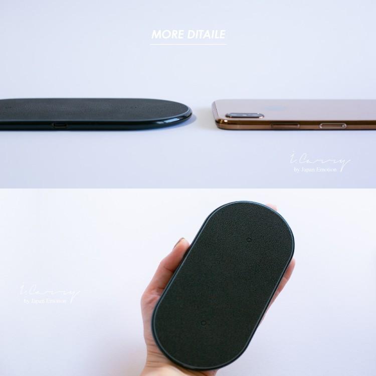 ワイヤレス充電器 iPhone 2台同時 スリム 小型 急速 Qi 充電器