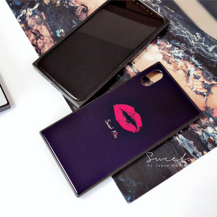 iPhoneケース ガラス キス KISS プリズム オーロラ スマホケース