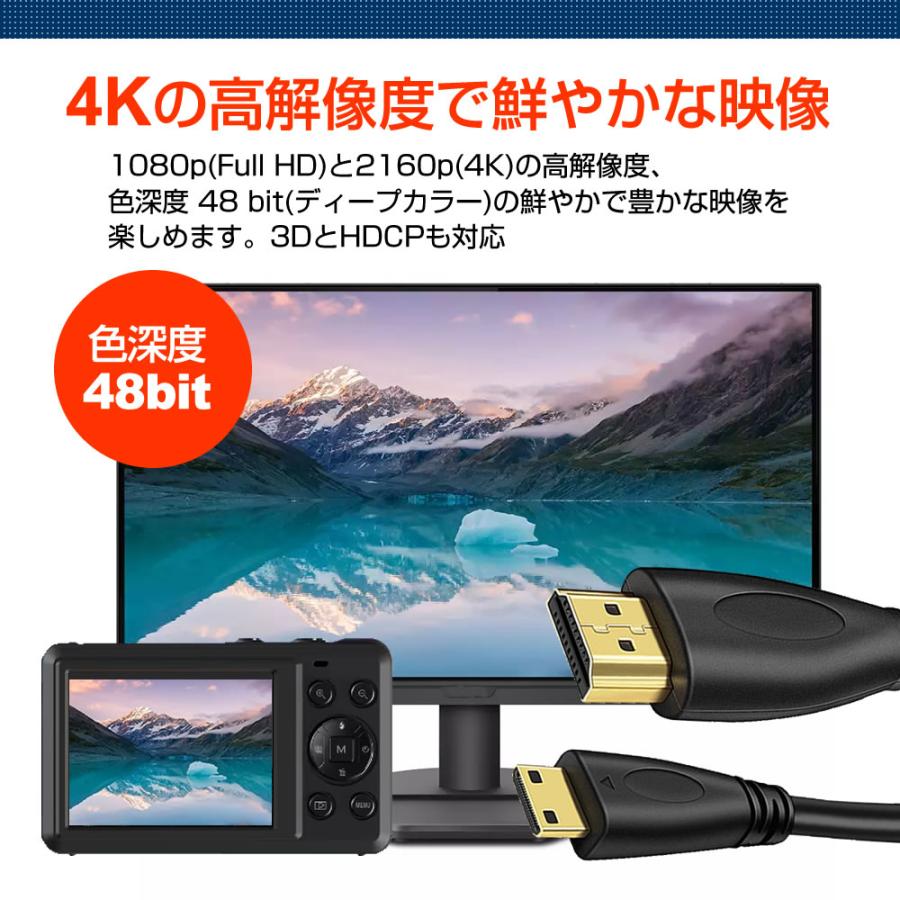プリンストン ケーブル MARSHAL DIGI+ 対応 HDMI-miniHDMI 変換ケーブル 1.4規格 1.5m互換品 通信ケーブル デジタルカメラ 液晶テレビ スキャナー｜casemania55｜05