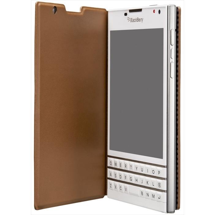 BlackBerry Passport Leather Flip Case Tan ブラックベリー パスポート ケース｜caseplay