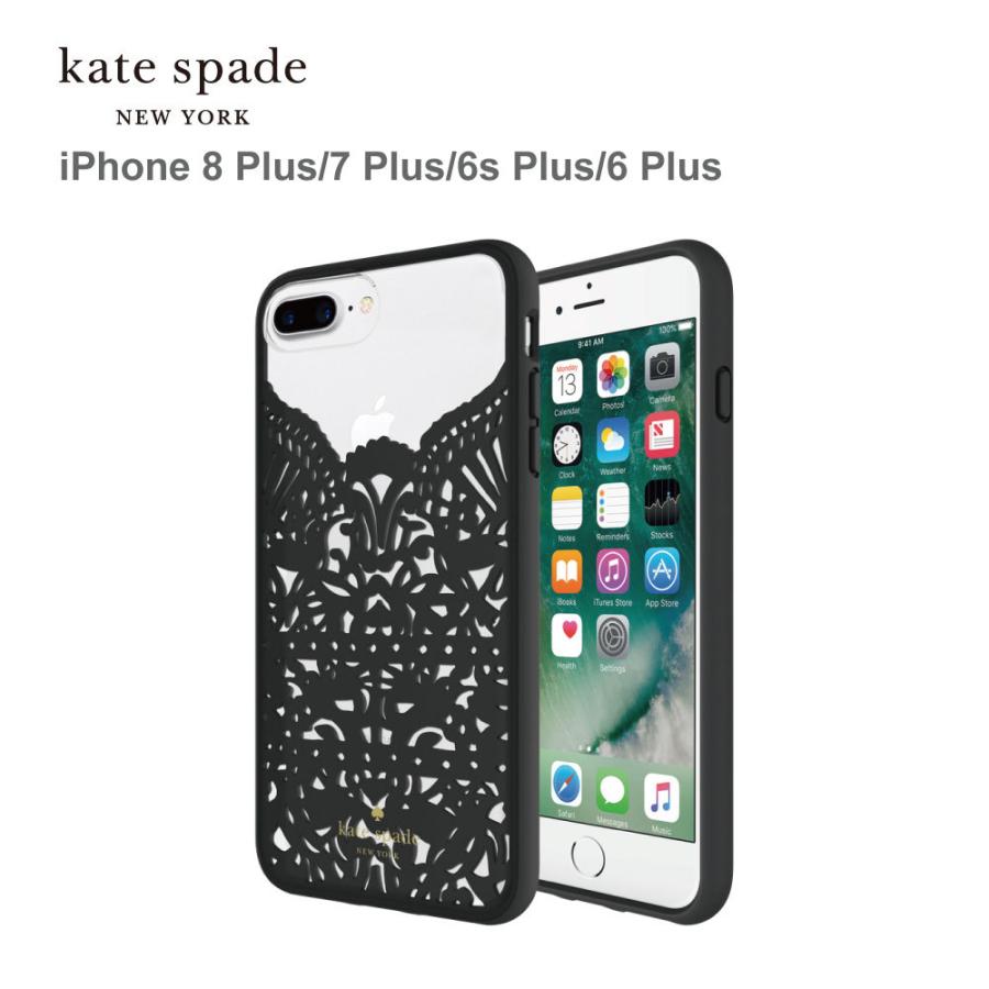 iPhone8plus ケース iPhone7plus スリム クリア レース ブランド kate spade new york ケイトスペード  Lace Cage アイフォン8プラス カバー｜caseplay