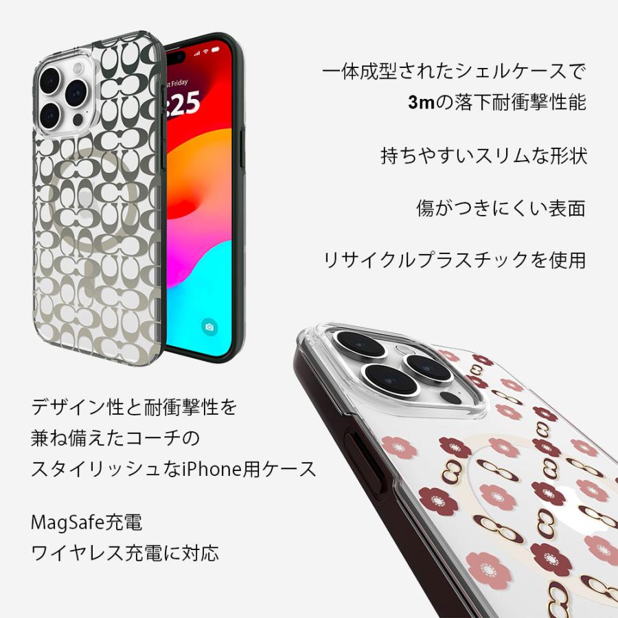 コーチ iPhone15/14/13 15pro 15promax スマホケース MagSafe対応 ブランド カバー クリア 花柄 おしゃれ かわいい 大人 女性 ギフト プレゼント｜caseplay｜05