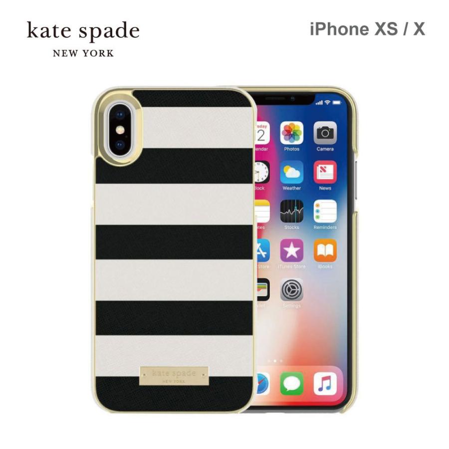 iPhoneXS ケース iPhoneX スリム ボーダー柄 ブランド kate spade new york ケイトスペード Wrap Case アイフォンXS カバー｜caseplay