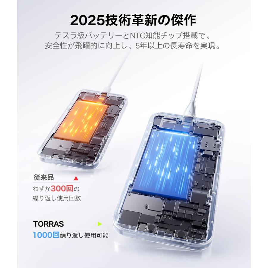 TORRAS Torras - FlexLine Dual - Port 10000mAh Powerbank モバイル