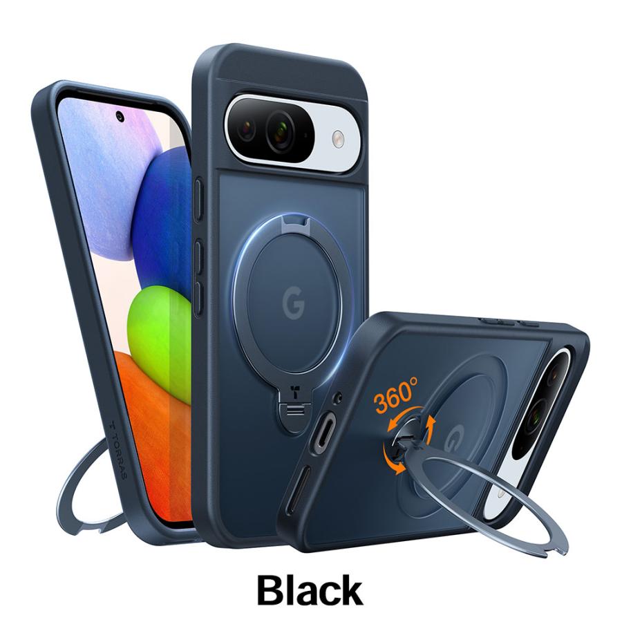 Torras Ostand Spin for Google Pixel9 9Pro スマホカバー 耐衝撃