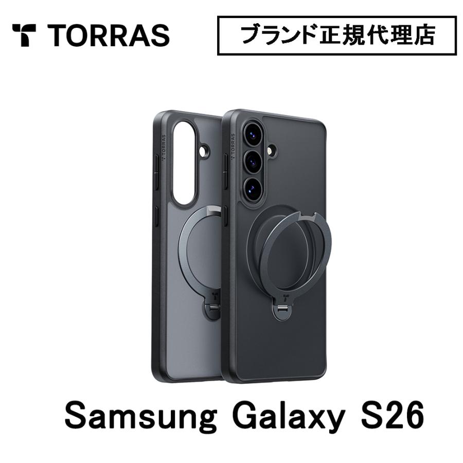 Torras Galaxy S26 ケース Ostand Q3 Spin Case for Samsung ブランド メンズ 男性 リング スタンド かっこいい おしゃれ ビジネス ブラック 黒 耐衝撃 保護（Yahoo!・FOXSTOREヤフーショッピング店）