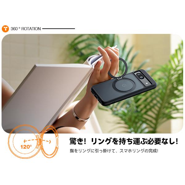 Torras - UPRO Ostand Pro for Google Pixel 8a ケース 透明 黒 耐衝撃