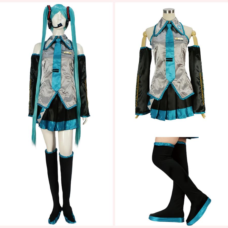 安価 サテン仕様 ボーカロイド Vocaloid 初音ミク インカム 髪飾りセット メンズ コスプレ衣装 キャラクター衣装 サイズ L Safecity uiginfo Com