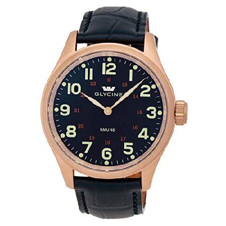 Glycine KMU 48 Kriegs Marine Uhren Rose Gold Plated Steel Mens 