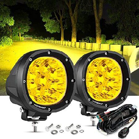 Auxbeam LED アンバー フォグライト 4インチ 90W ラウンドオフロード 