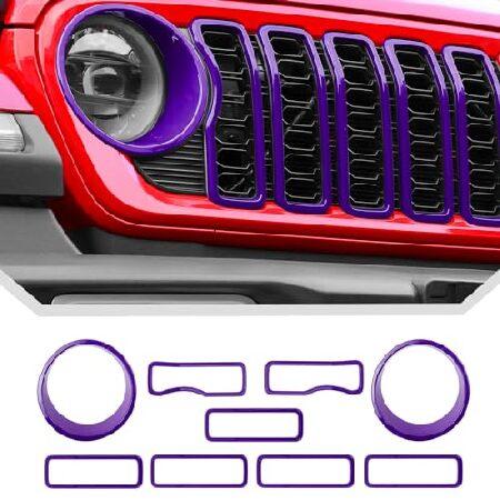 グリルインサート 2024+ Jeep Wrangler JL グリルカバー＆ヘッドライト 