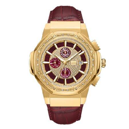 JBW メンズ Saxon 0.08 ctw ダイヤモンド 18k 金メッキ ステンレス 