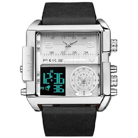 FEICE Wathes for Men デジタル LED アナログ クォーツ 腕時計 