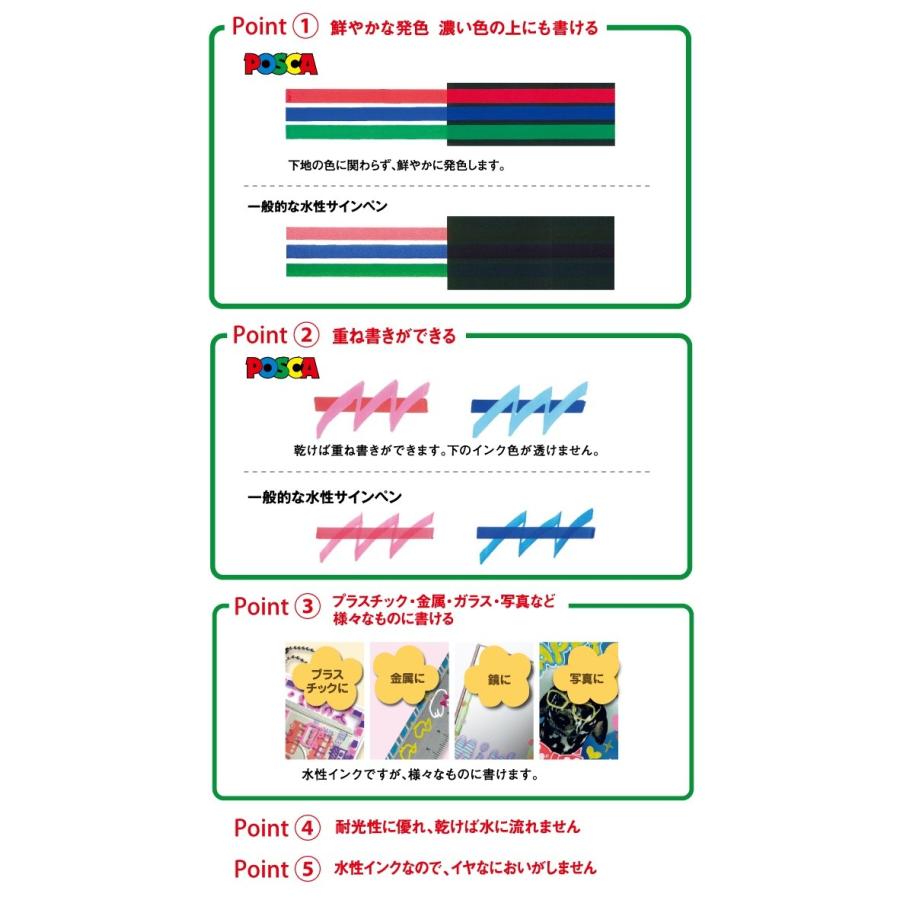 三菱鉛筆 三菱鉛筆 水性マーカー ポスカ 中字丸芯 PC-5M-15C 15