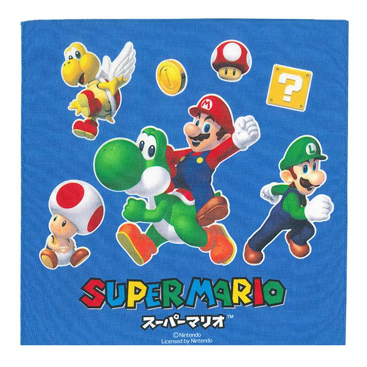スーパーマリオ ハンカチ 青 020139 : キャラクター雑貨 ラフラフ