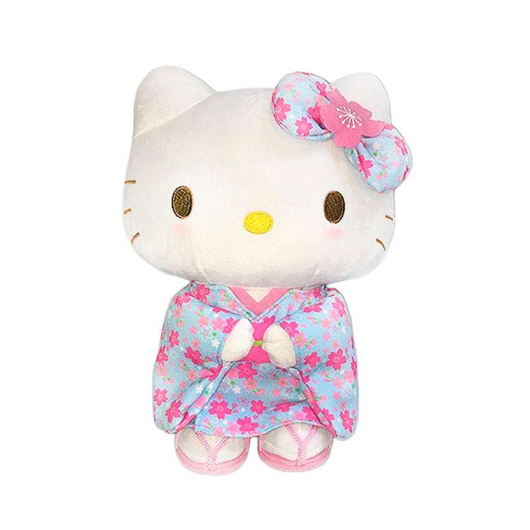 ハローキティ ぬいぐるみ 水色 S 桜着物シリーズ 098467