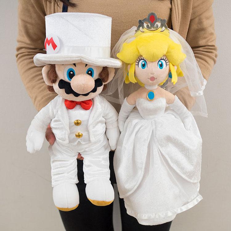 スーパーマリオ OD04 ぬいぐるみ マリオ\u0026ピーチ ウェディングセット オデッセイ ODYSSEYの画像