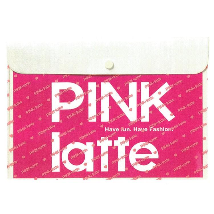 PINK−Latte フラットケースL ロゴ ★ピンクラテ★ [197463]｜cast-shop