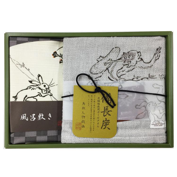 鳥獣人物戯画 L 3525 フェイスタオル1枚 風呂敷1枚 戯画ギフト ギフト 6603 キャラクター雑貨 ラフラフ 通販 Paypayモール