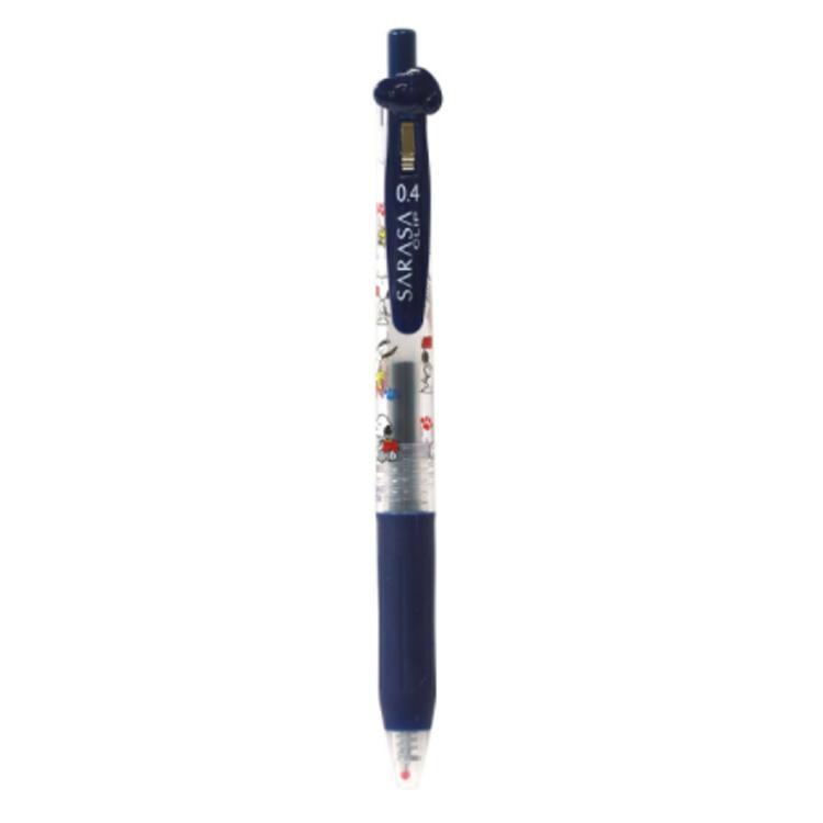 スヌーピー サラサマスコット付きクリップ0.4mm ブルーブラック