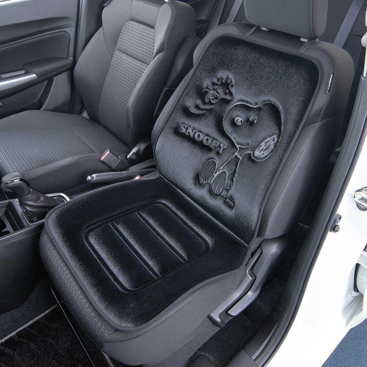 スヌーピー クッション プレス ダブル BK ☆カー用品☆ [117101
