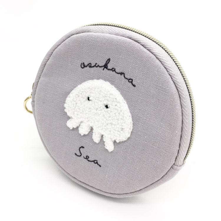 おさかなしー ミニポーチ ポーチ 小物入れ 丸型 かわいい クラゲ キャラクター雑貨 ラフラフ 通販 Paypayモール