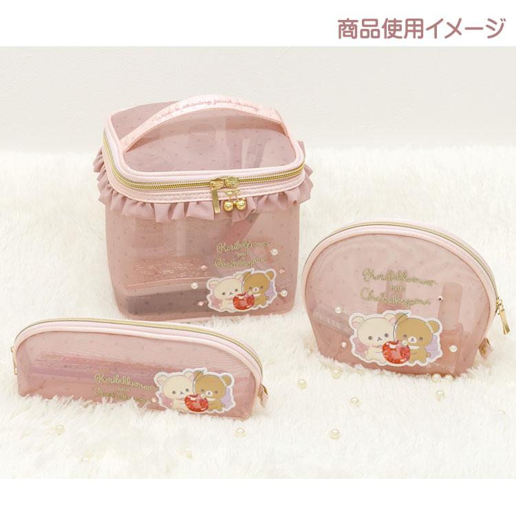 リラックマ ポーチ コリコグのジュエルチェリー コスメポーチ メッシュ