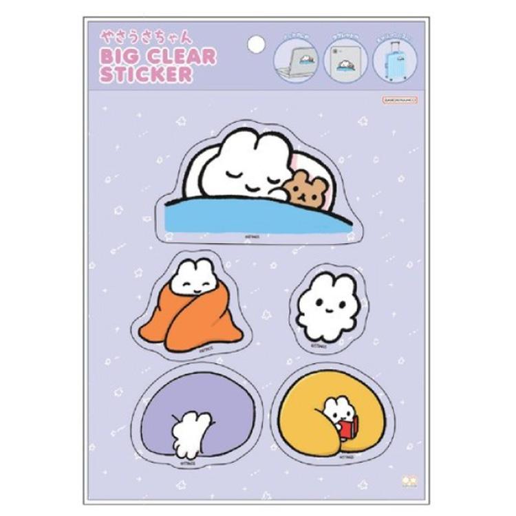 やさうさちゃん ビッグクリアステッカー おねむ イラストレーター ざき