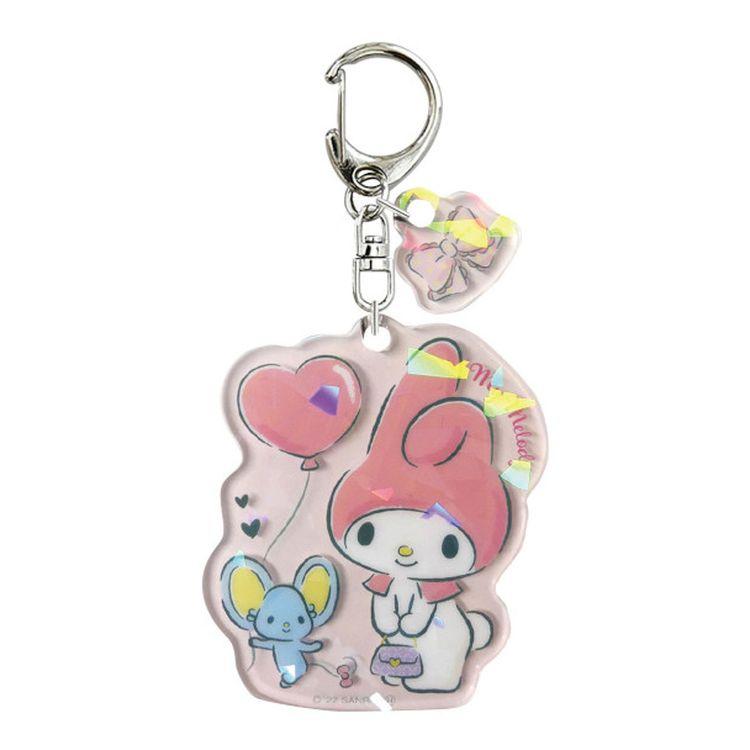 マイメロディ グッズ キラキラアクリルキーホルダー 547745 ホログラム仕様 ミニパーツ付き アクキー :lka7sacakmm:キャラクター雑貨 ラフラフ 通販 カードケースキーホルダー ハート柄ホログラム 2個