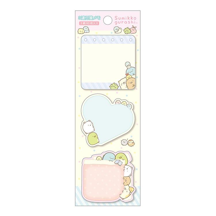 すみっコぐらし 3連付箋メモ MH14603 ダイカットふせん セール