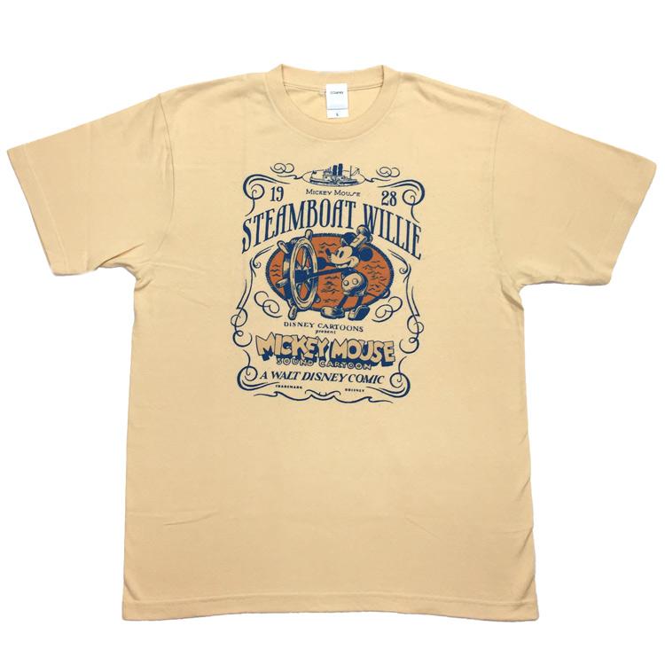 ミッキー D100 TシャツL 蒸気船ウィリー 588229 ディズニー100 半袖