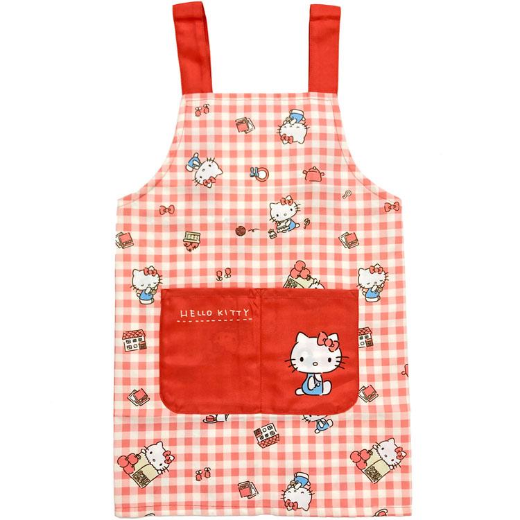 ハローキティ 子供エプロン 転写H型 130cm レッド 880657 SANRIO