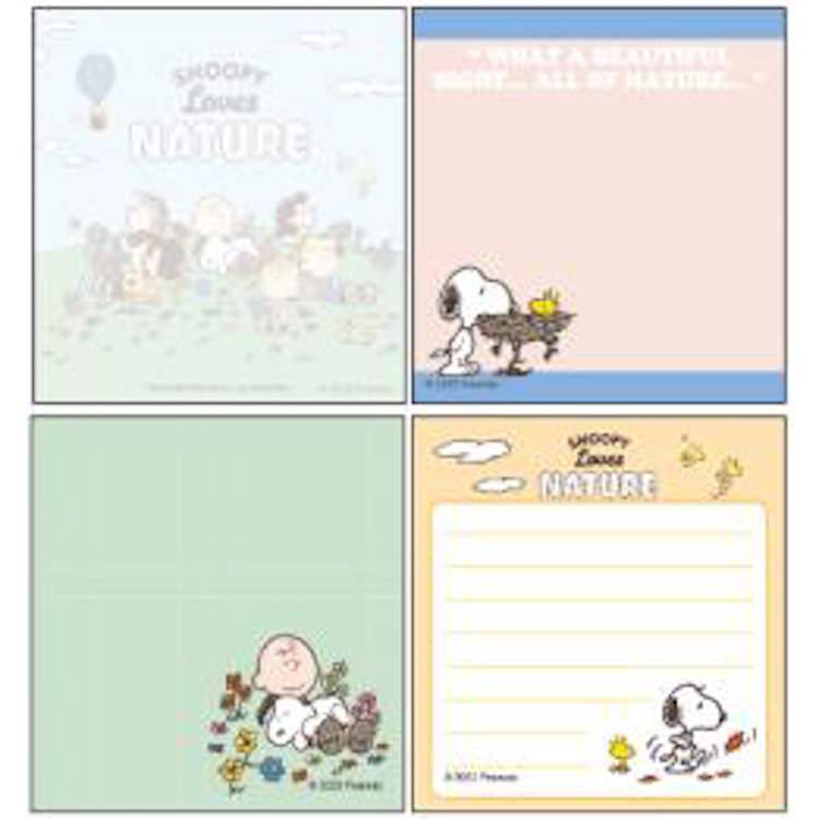 スヌーピー スクエアメモ ブルー めも メモ帳 メモ紙 Loves NATURE