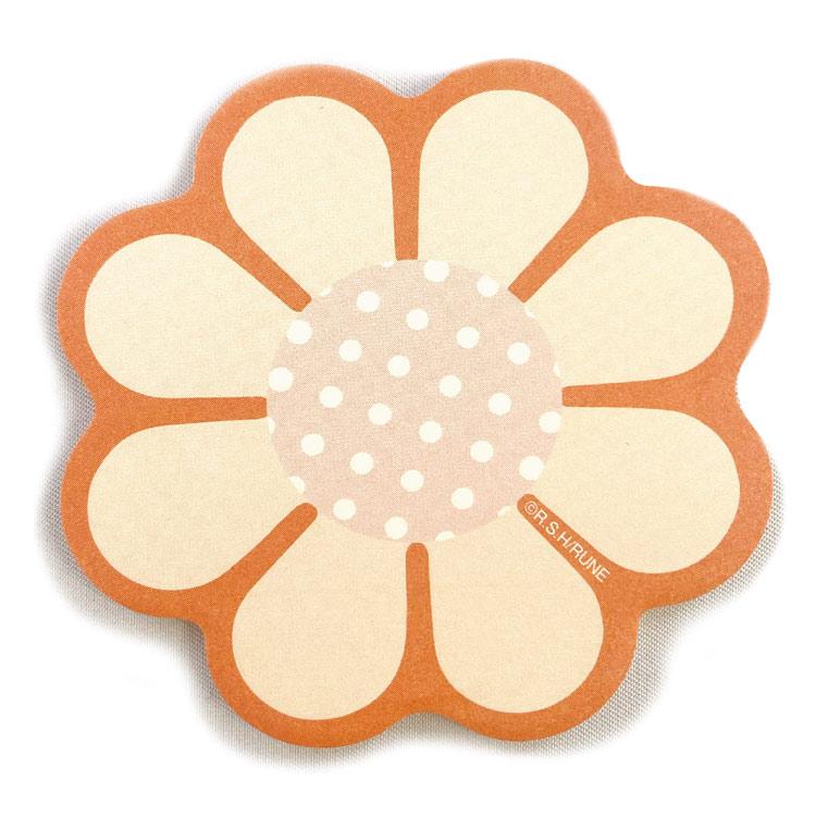 内藤ルネ ダイカットふせん サンフラワー 017595 花柄 オレンジ