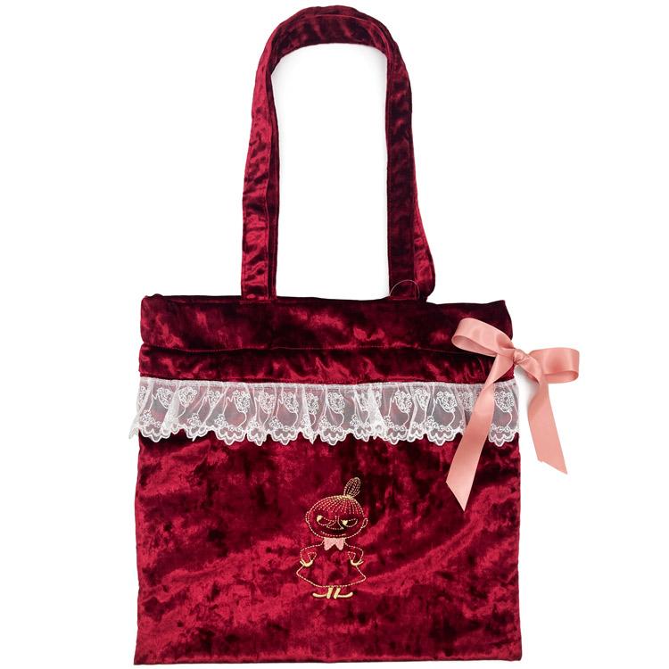 ムーミン 巾着トート リボン RD 283330 レース&ベロア MOOMIN