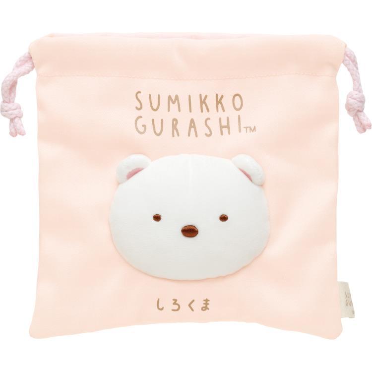 すみっコぐらし ふわふわフェイス巾着 しろくま すみっコ大好き 立体