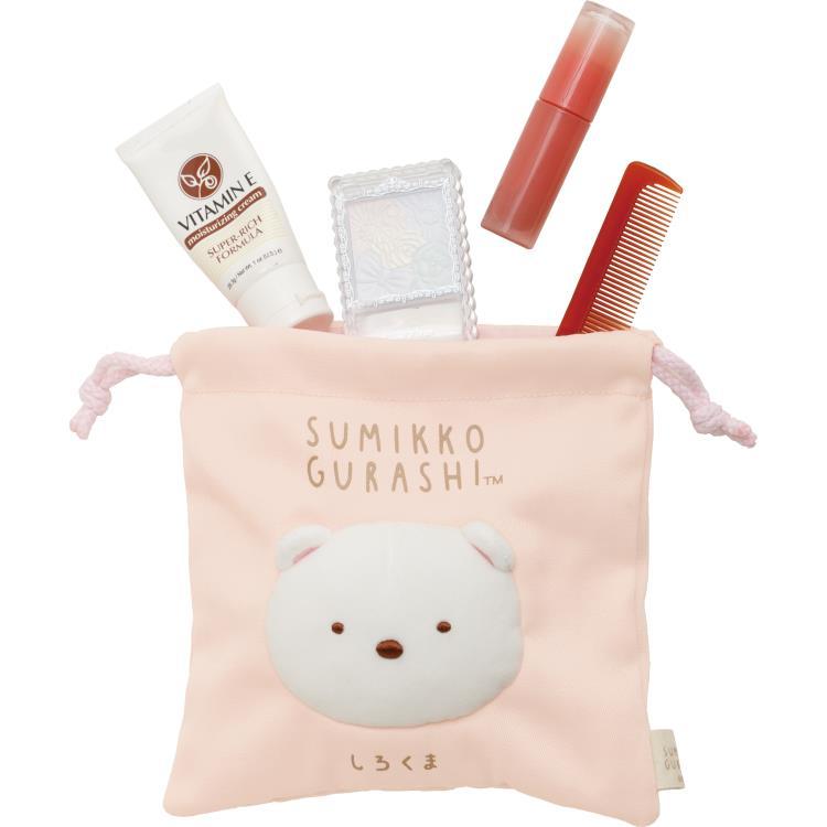 すみっコぐらし ふわふわフェイス巾着 しろくま すみっコ大好き 立体