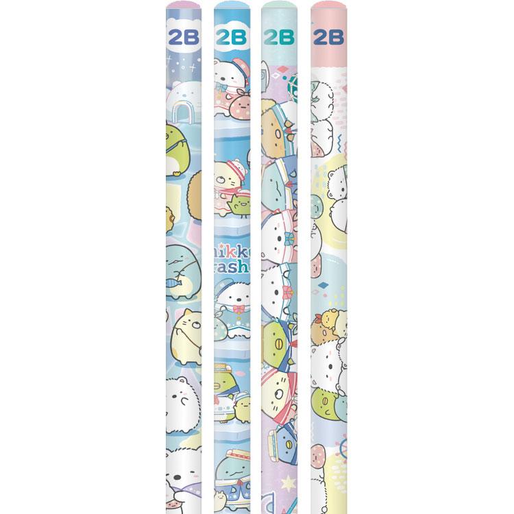 4種セット】すみっコぐらし 鉛筆2B しろくまのふるさと 4本組 丸軸