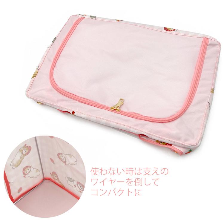 mofusand 折り畳み収納BOX 大 いちごにゃん 152232 ピンク クリア窓付