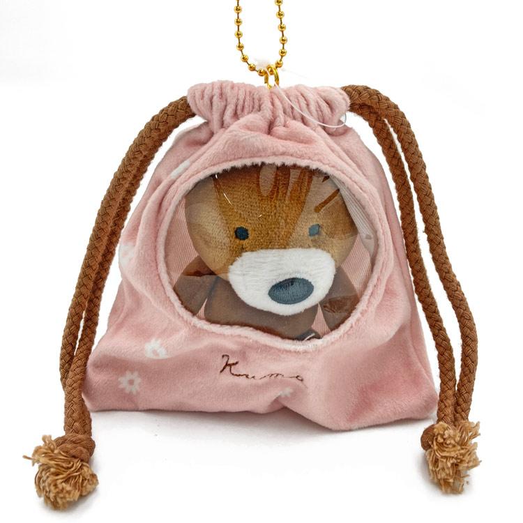 クマ ちょこみえキーホルダー 202318 ぬいぐるみ 巾着 窓付き