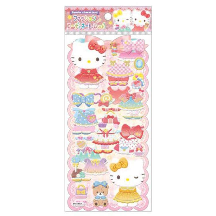 ハローキティ ファッションコーディネートシール キラキラシール 着せ