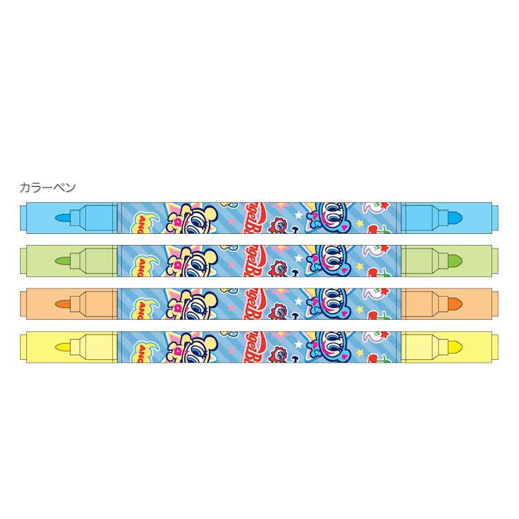 エンジェルブルー カラーペン4本セット ツインペン 4本 ケース入り 
