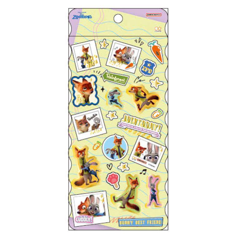 ズートピア シール ニック&ジュディ デコ デコレーション 金箔押し入り