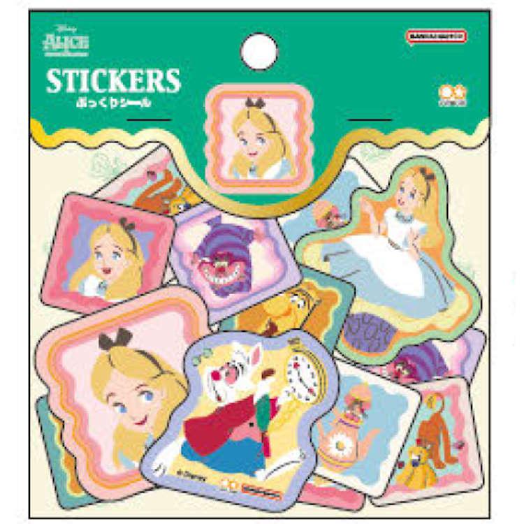 ふしぎの国のアリス ぷっくりピースシール グリーン ステッカー 8柄