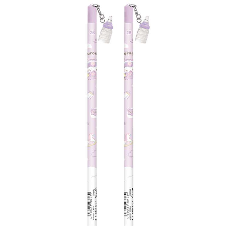 2本セット】クロミ ほにゅう瓶チャーム付き鉛筆2B ベビー えんぴつ