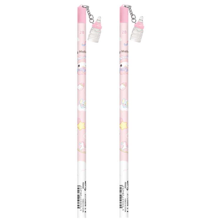 2本セット】マイメロディ ほにゅう瓶チャーム付き鉛筆2B ベビー